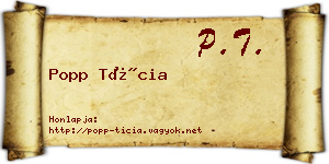 Popp Tícia névjegykártya